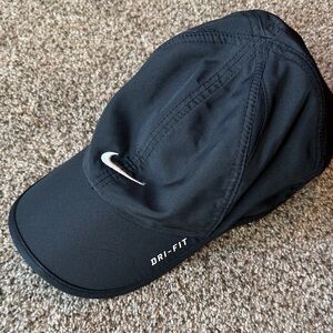Nike | Youth Black Dri-Fit Baseball Cap with White Swoosh